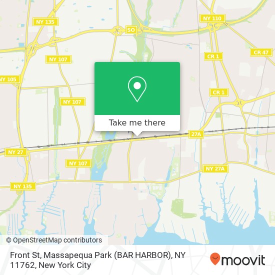 Mapa de Front St, Massapequa Park (BAR HARBOR), NY 11762