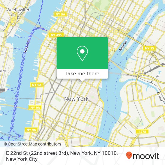 Mapa de E 22nd St (22nd street 3rd), New York, NY 10010