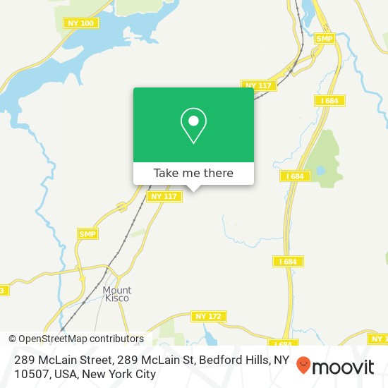 Mapa de 289 McLain Street, 289 McLain St, Bedford Hills, NY 10507, USA