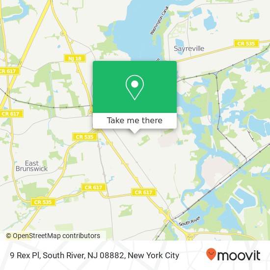 Mapa de 9 Rex Pl, South River, NJ 08882