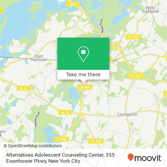 Mapa de Alternatives Adolescent Counseling Center, 355 Eisenhower Pkwy