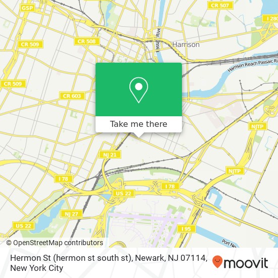 Mapa de Hermon St (hermon st south st), Newark, NJ 07114