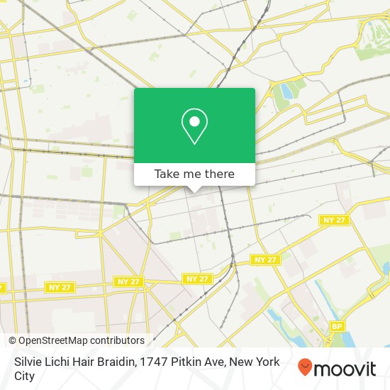 Mapa de Silvie Lichi Hair Braidin, 1747 Pitkin Ave