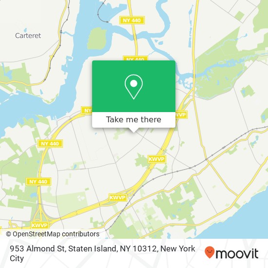 Mapa de 953 Almond St, Staten Island, NY 10312