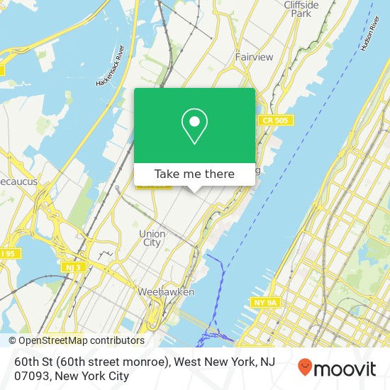 Mapa de 60th St (60th street monroe), West New York, NJ 07093