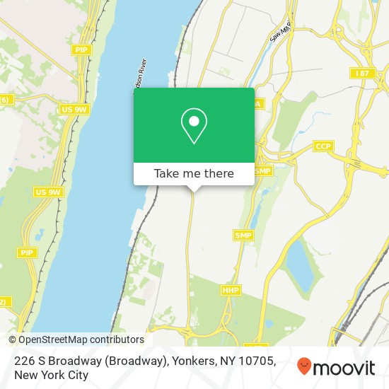 Mapa de 226 S Broadway (Broadway), Yonkers, NY 10705