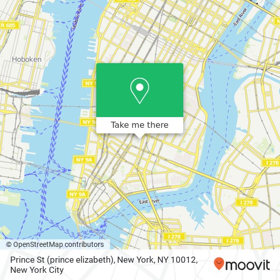 Prince St (prince elizabeth), New York, NY 10012 map