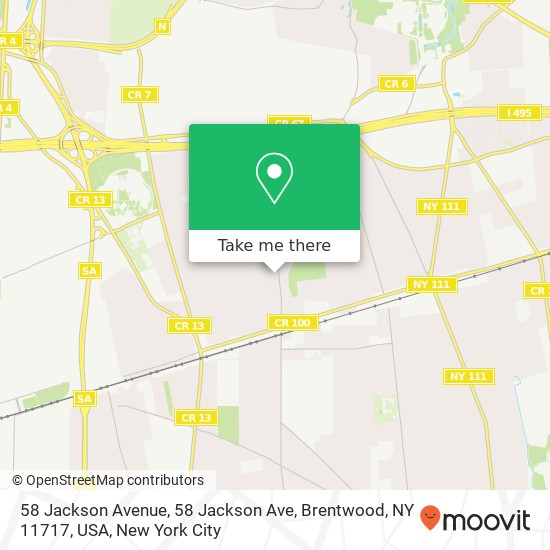Mapa de 58 Jackson Avenue, 58 Jackson Ave, Brentwood, NY 11717, USA