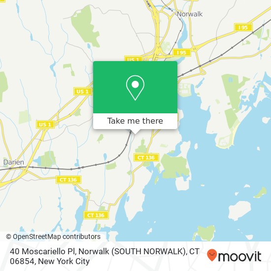 Mapa de 40 Moscariello Pl, Norwalk (SOUTH NORWALK), CT 06854