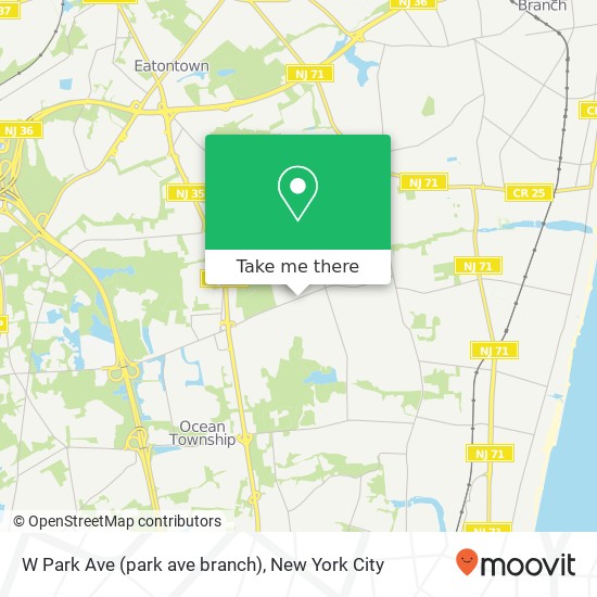 Mapa de W Park Ave (park ave branch), Oakhurst, NJ 07755