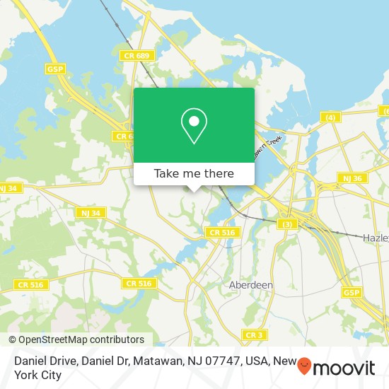 Daniel Drive, Daniel Dr, Matawan, NJ 07747, USA map