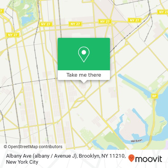 Mapa de Albany Ave (albany / Avenue J), Brooklyn, NY 11210