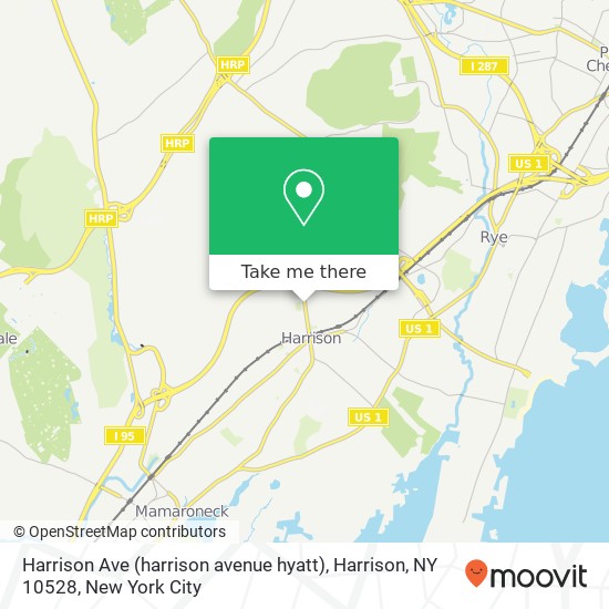 Mapa de Harrison Ave (harrison avenue hyatt), Harrison, NY 10528
