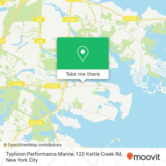 Mapa de Typhoon Performance Marine, 120 Kettle Creek Rd