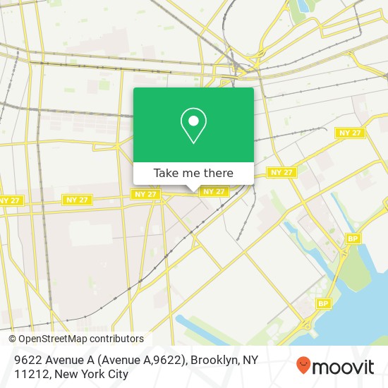 Mapa de 9622 Avenue A (Avenue A,9622), Brooklyn, NY 11212