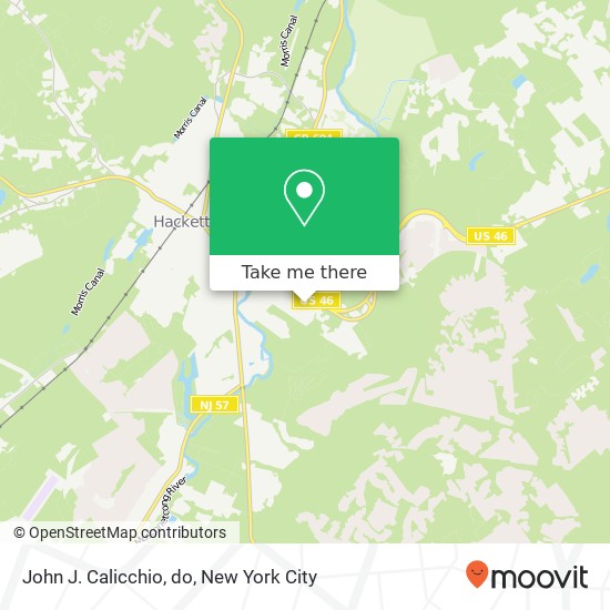 John J. Calicchio, do, 57 US Highway 46 map