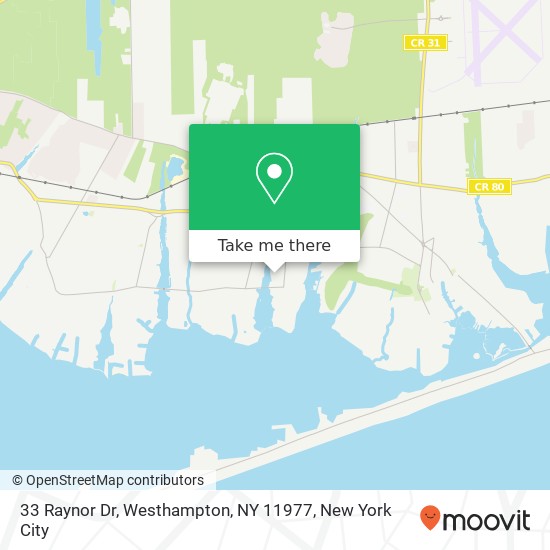 Mapa de 33 Raynor Dr, Westhampton, NY 11977