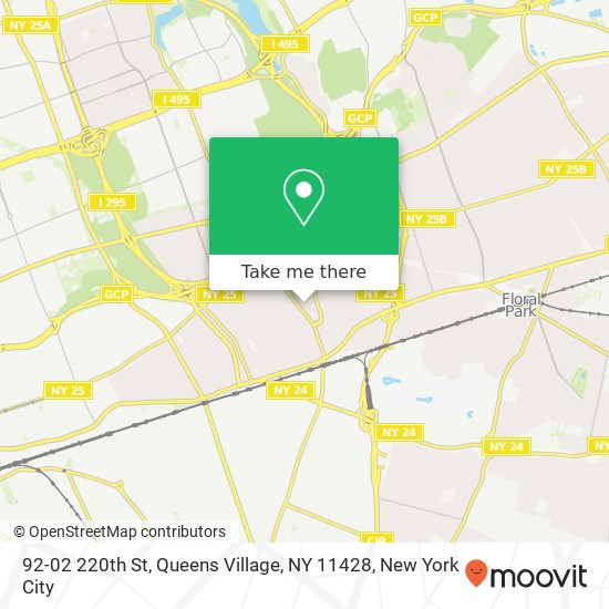 Mapa de 92-02 220th St, Queens Village, NY 11428