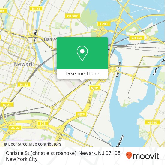 Christie St (christie st roanoke), Newark, NJ 07105 map