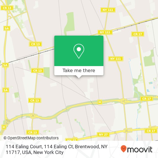 114 Ealing Court, 114 Ealing Ct, Brentwood, NY 11717, USA map