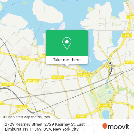 Mapa de 2729 Kearney Street, 2729 Kearney St, East Elmhurst, NY 11369, USA