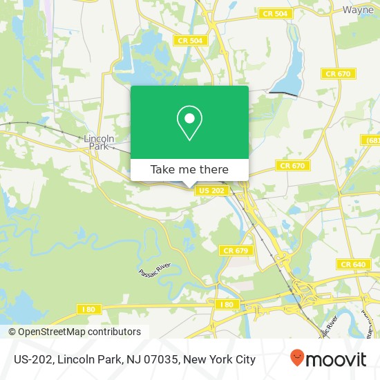 Mapa de US-202, Lincoln Park, NJ 07035