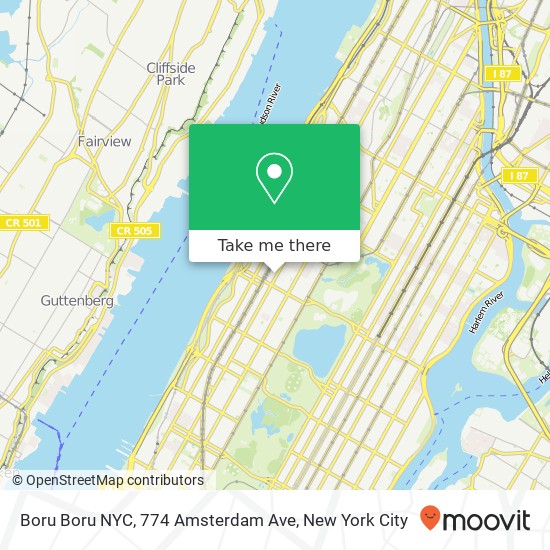 Boru Boru NYC, 774 Amsterdam Ave map