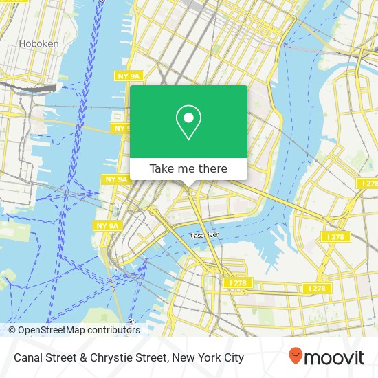 Mapa de Canal Street & Chrystie Street
