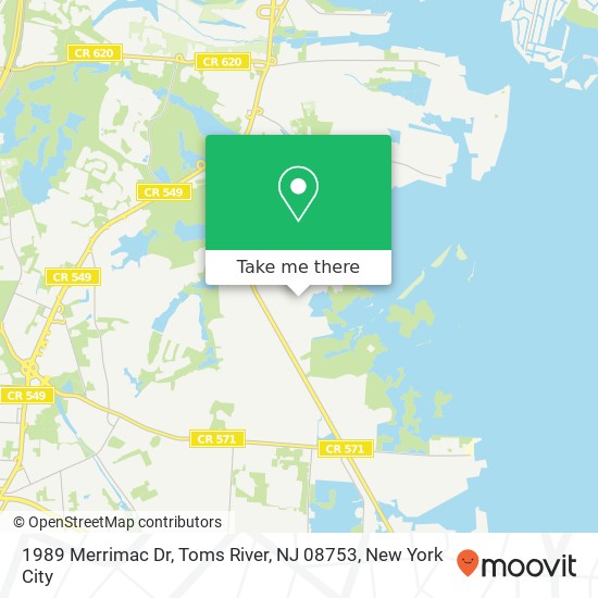 Mapa de 1989 Merrimac Dr, Toms River, NJ 08753