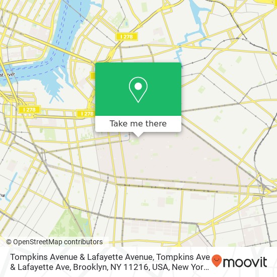 Mapa de Tompkins Avenue & Lafayette Avenue, Tompkins Ave & Lafayette Ave, Brooklyn, NY 11216, USA
