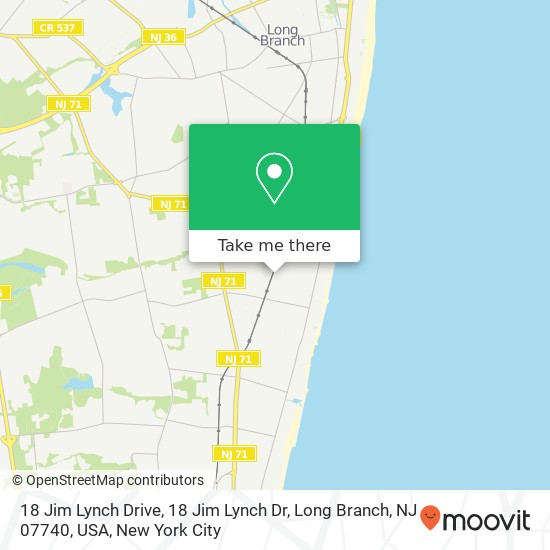 18 Jim Lynch Drive, 18 Jim Lynch Dr, Long Branch, NJ 07740, USA map