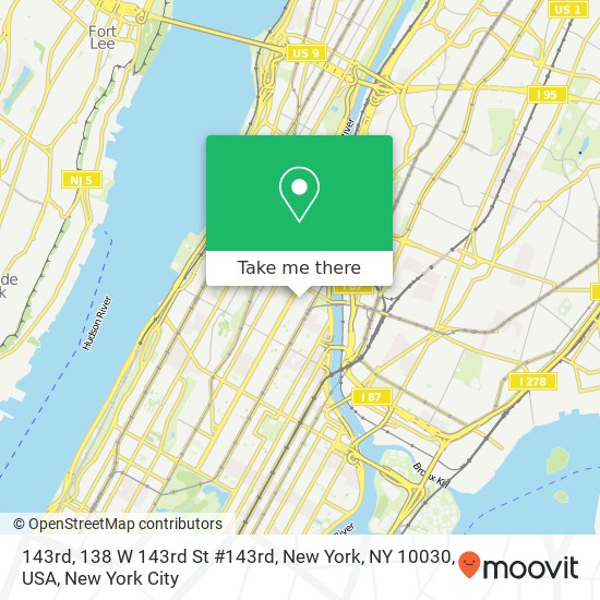 143rd, 138 W 143rd St #143rd, New York, NY 10030, USA map