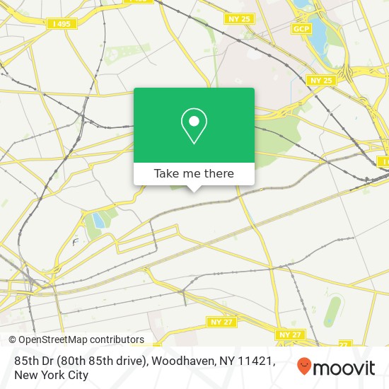 Mapa de 85th Dr (80th 85th drive), Woodhaven, NY 11421