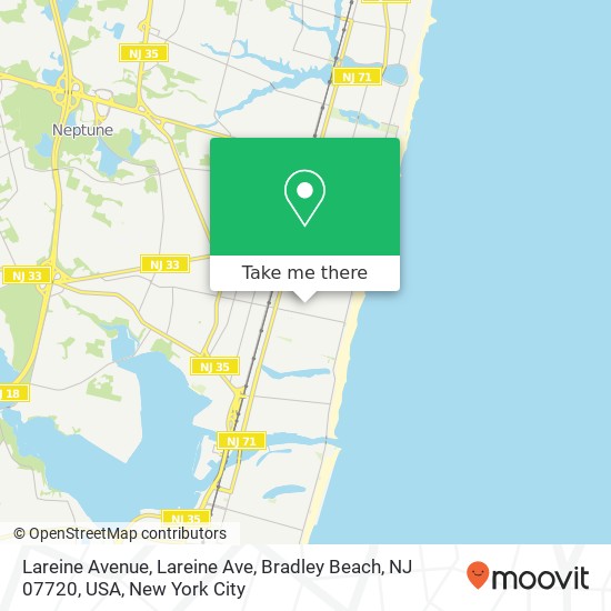 Lareine Avenue, Lareine Ave, Bradley Beach, NJ 07720, USA map