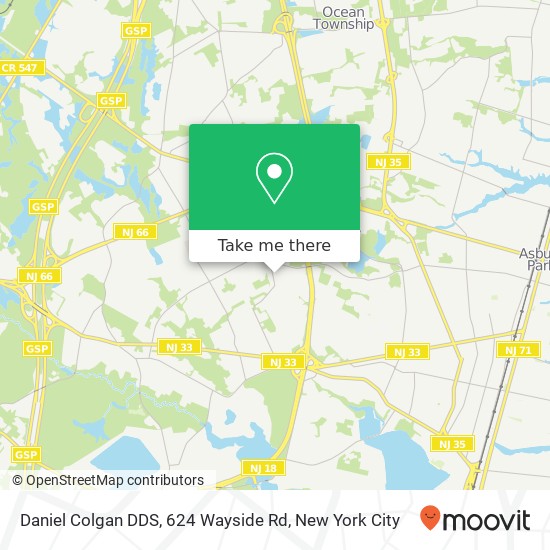 Daniel Colgan DDS, 624 Wayside Rd map