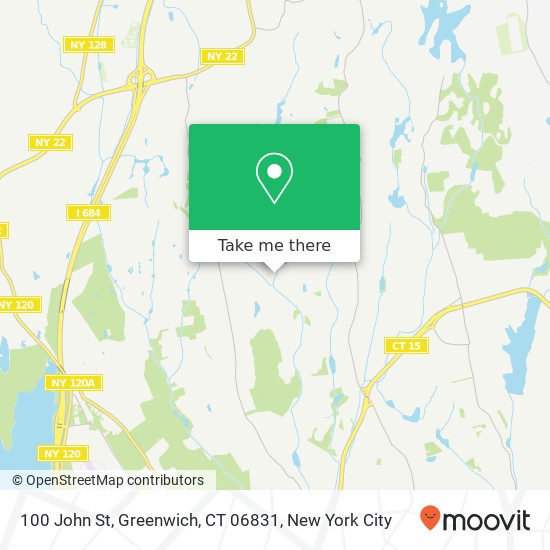 Mapa de 100 John St, Greenwich, CT 06831