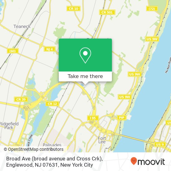 Mapa de Broad Ave (broad avenue and Cross Crk), Englewood, NJ 07631