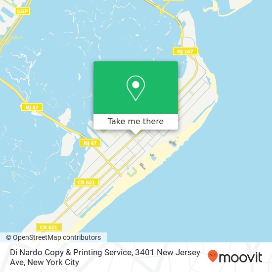 Mapa de Di Nardo Copy & Printing Service, 3401 New Jersey Ave