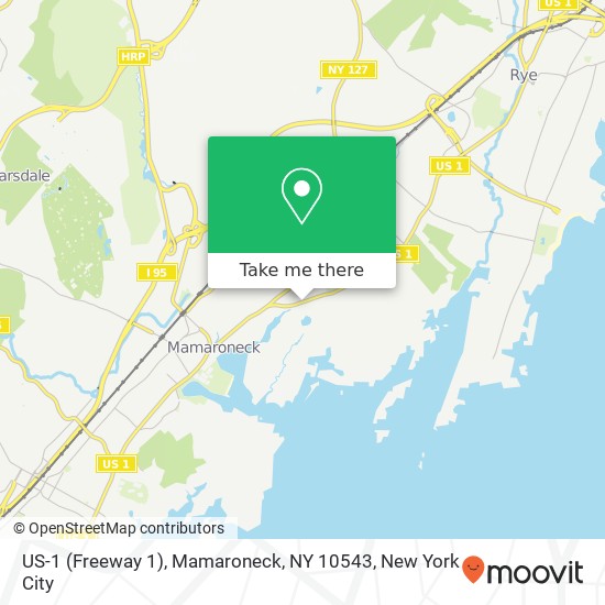 Mapa de US-1 (Freeway 1), Mamaroneck, NY 10543
