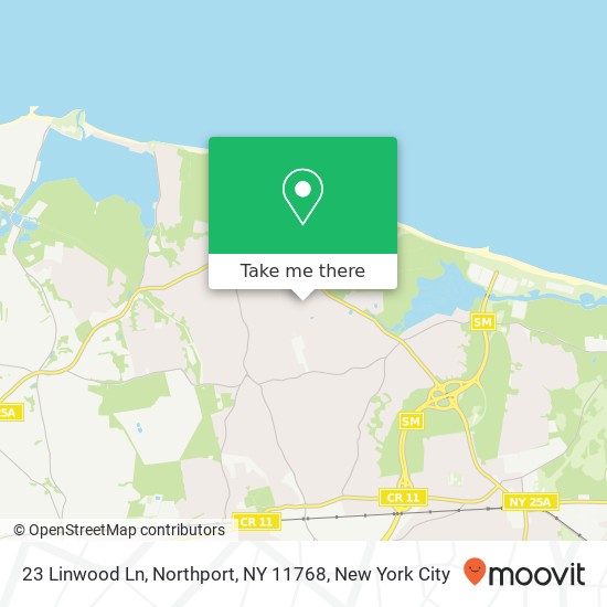 Mapa de 23 Linwood Ln, Northport, NY 11768