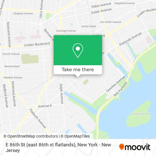 Mapa de E 86th St (east 86th st flatlands)
