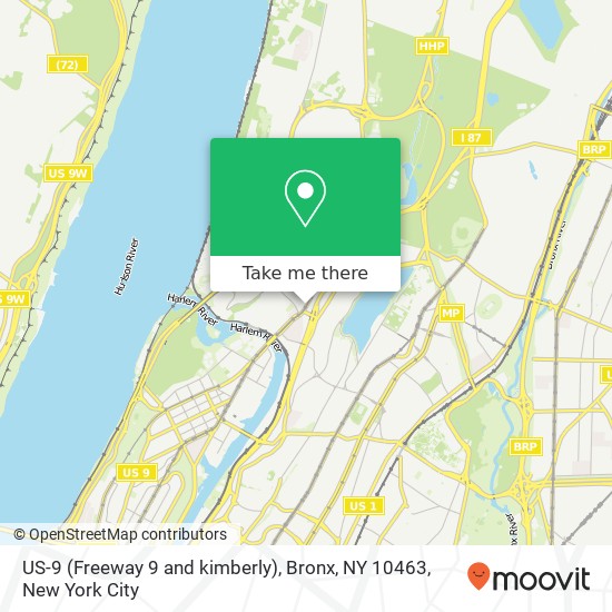 Mapa de US-9 (Freeway 9 and kimberly), Bronx, NY 10463