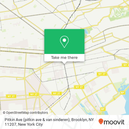 Mapa de Pitkin Ave (pitkin ave & van sinderen), Brooklyn, NY 11207
