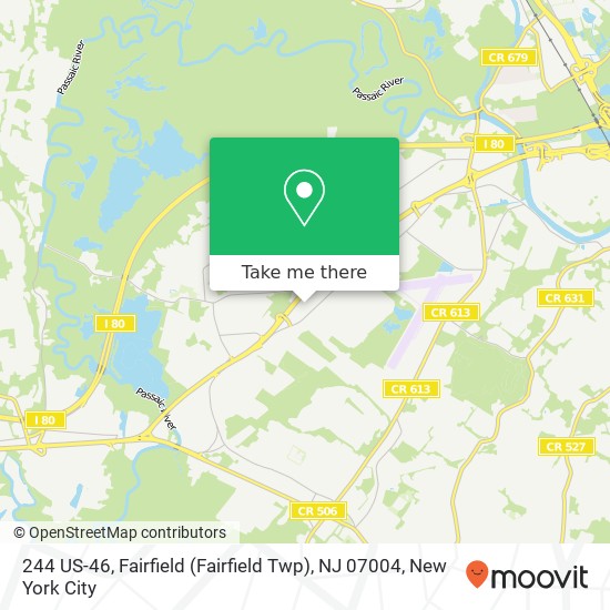 Mapa de 244 US-46, Fairfield (Fairfield Twp), NJ 07004