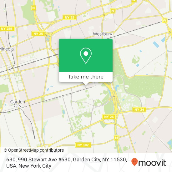 Mapa de 630, 990 Stewart Ave #630, Garden City, NY 11530, USA