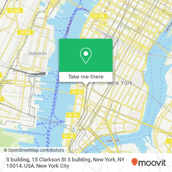 Mapa de S building, 15 Clarkson St S building, New York, NY 10014, USA