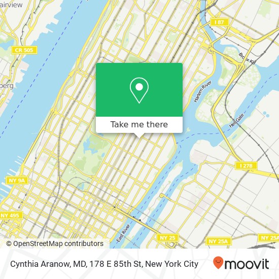 Mapa de Cynthia Aranow, MD, 178 E 85th St