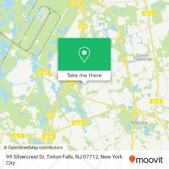 99 Silvercrest Dr, Tinton Falls, NJ 07712 map