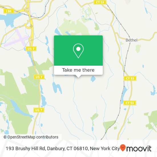 Mapa de 193 Brushy Hill Rd, Danbury, CT 06810