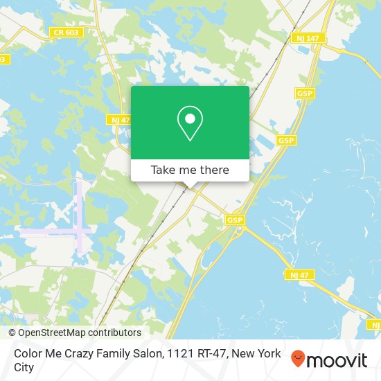 Color Me Crazy Family Salon, 1121 RT-47 map